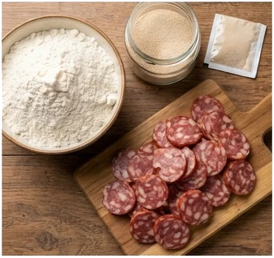 Ingredientes da Pizza de Calabresa Tradicional