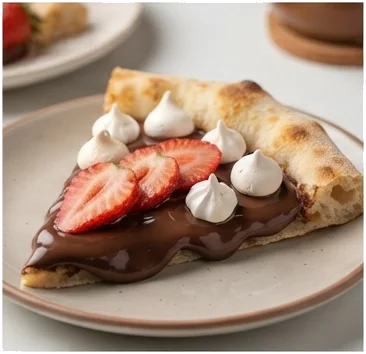 Pizza de Chocolate com Morango e Suspiro